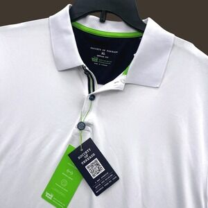 NEW Society of Threads Mens XL White IntelliFresh Polo Shirt Regular Fit Stretch